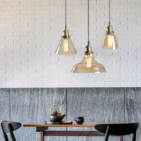 Suspension luminaire verre ambré AMBER