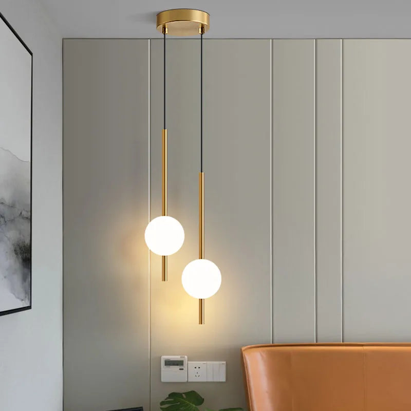 Suspension luminaire design doré LETO