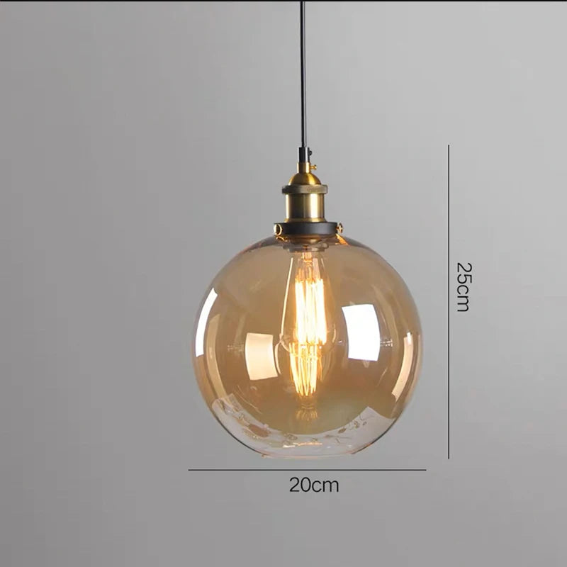 Suspension luminaire verre ambré AMBER