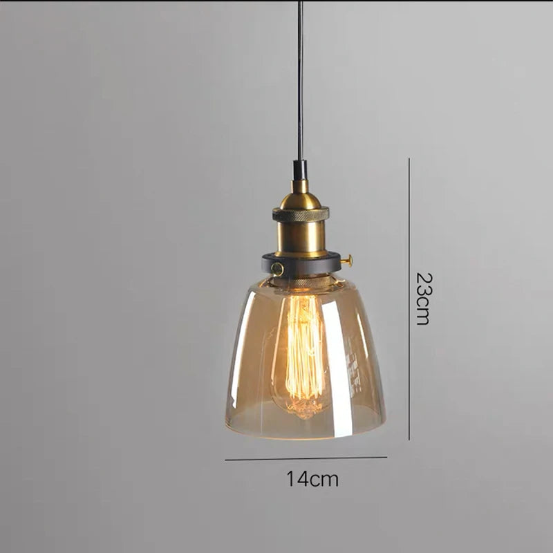 Suspension luminaire verre ambré AMBER